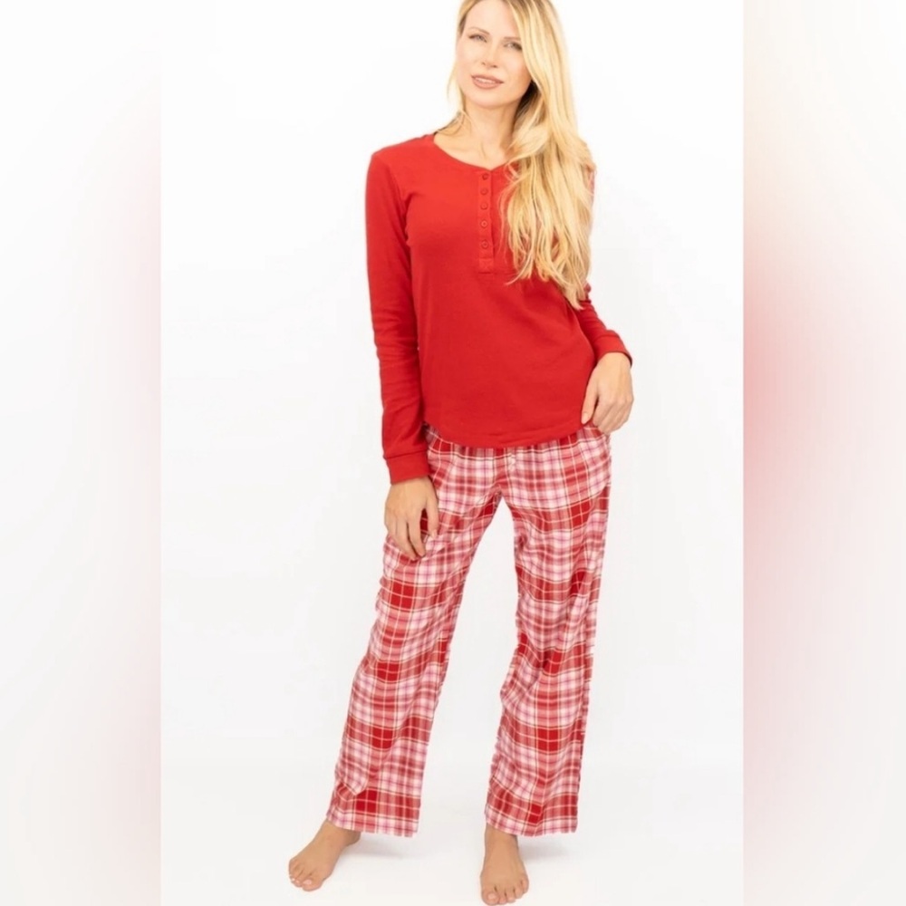 🎁NWT GAP Flannel/thermal PJ red plaid pajama set. Med❤️CCO PRICE DROP-6 HRS ONLY